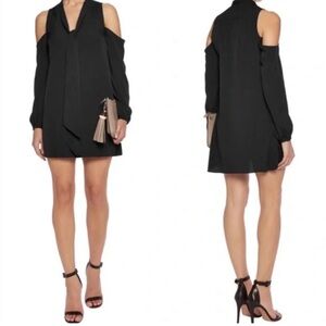 Haute Hippie Black Dress Long sleeve cutout Size Small